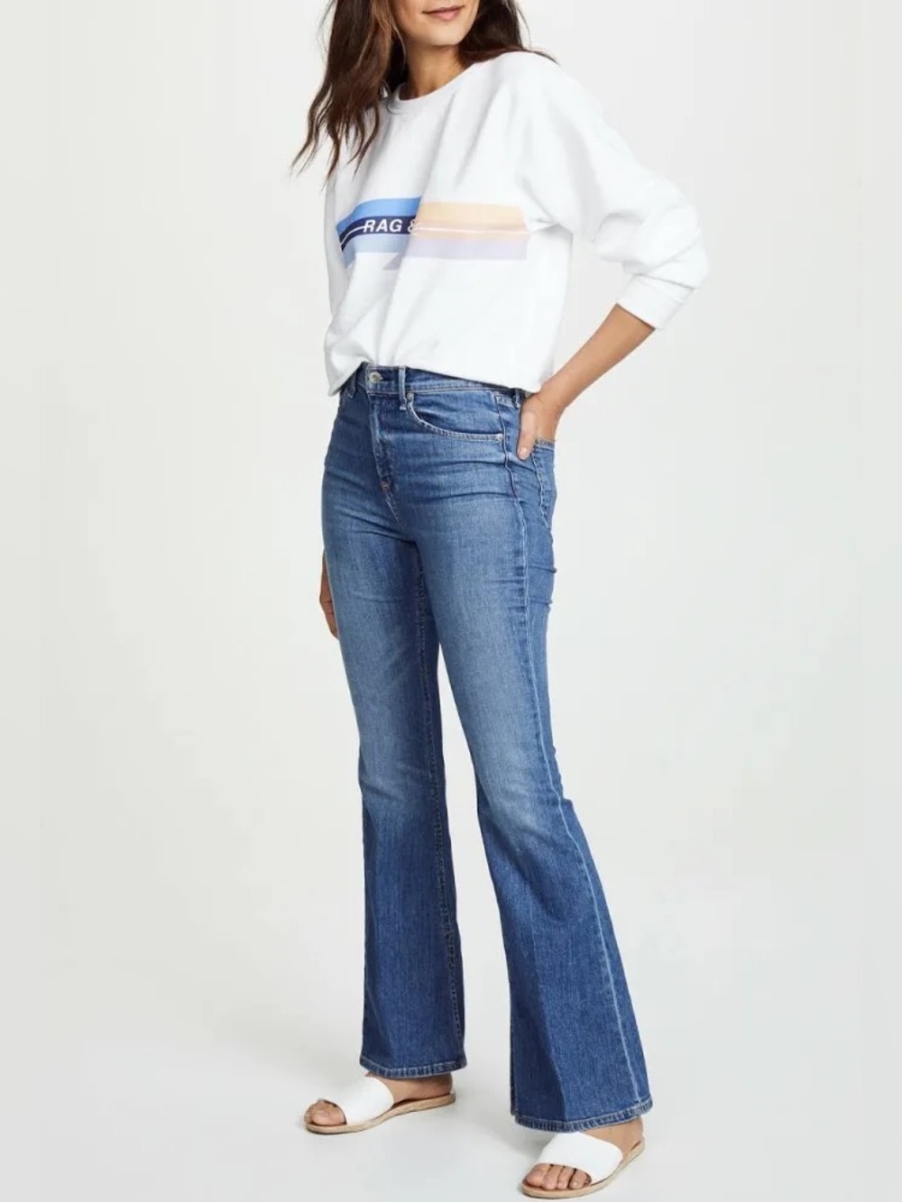 Rag & Bone Jeans Womens Bella - High Rise - Flare Slit - Raw Hem - Size 26 - Picture 10 of 10